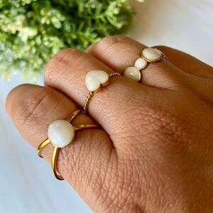 Stainless steel Elegant Gold plated a Rings Set of 3 (Adjustables)